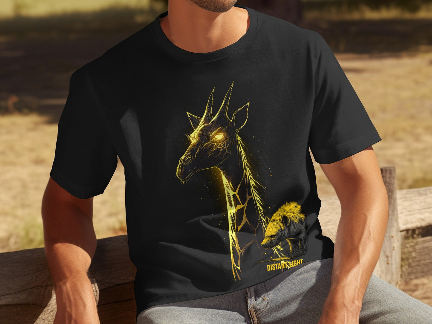 RMA APPAREL Giraffe illustration Graphic Art Sizes S to 5XL T-Shirt - Distant Light White T-Shirts - RMA APPAREL - Roclla Media Apparel Store
