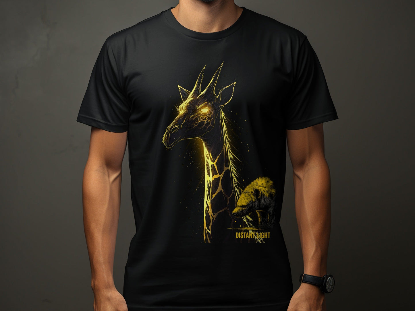 RMA APPAREL Giraffe illustration Graphic Art Sizes S to 5XL T-Shirt - Distant Light White T-Shirts - RMA APPAREL - Roclla Media Apparel Store