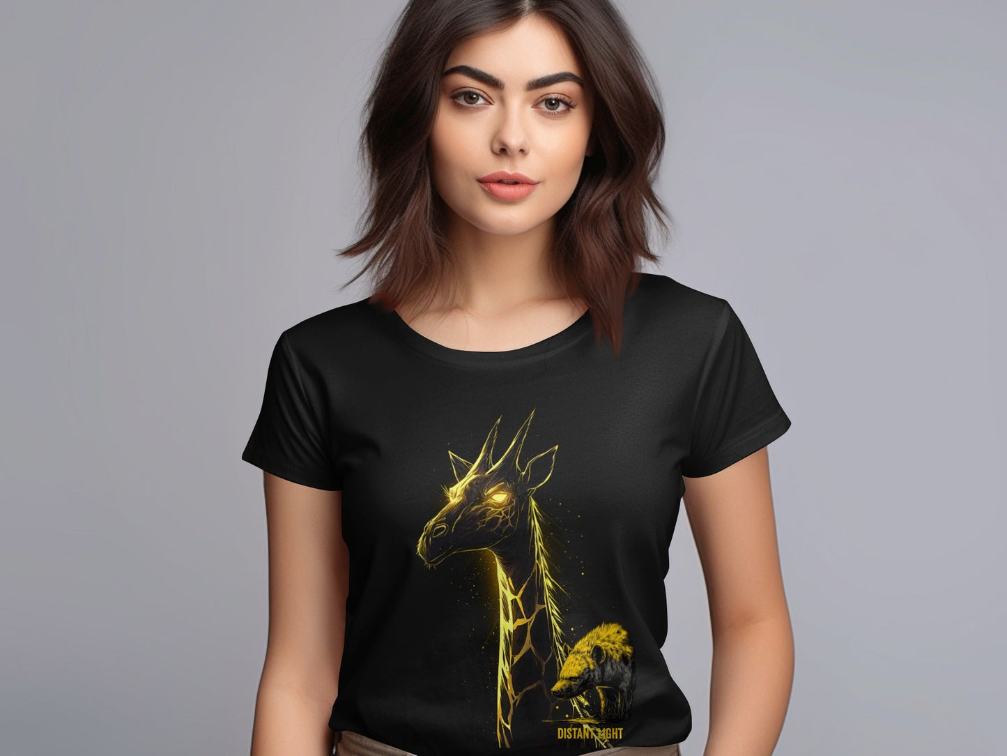 RMA APPAREL Giraffe illustration Graphic Art Sizes S to 5XL T-Shirt - Distant Light White T-Shirts - RMA APPAREL - Roclla Media Apparel Store