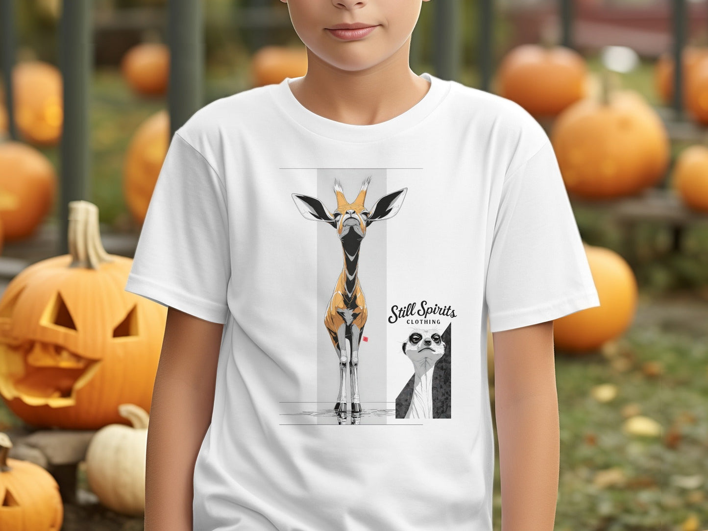 RMA APPAREL Giraffe Meerkat Wildlife Unisex Sizes T-Shirt - Still Spirits White T-Shirt - RMA APPAREL - Roclla Media Apparel Store