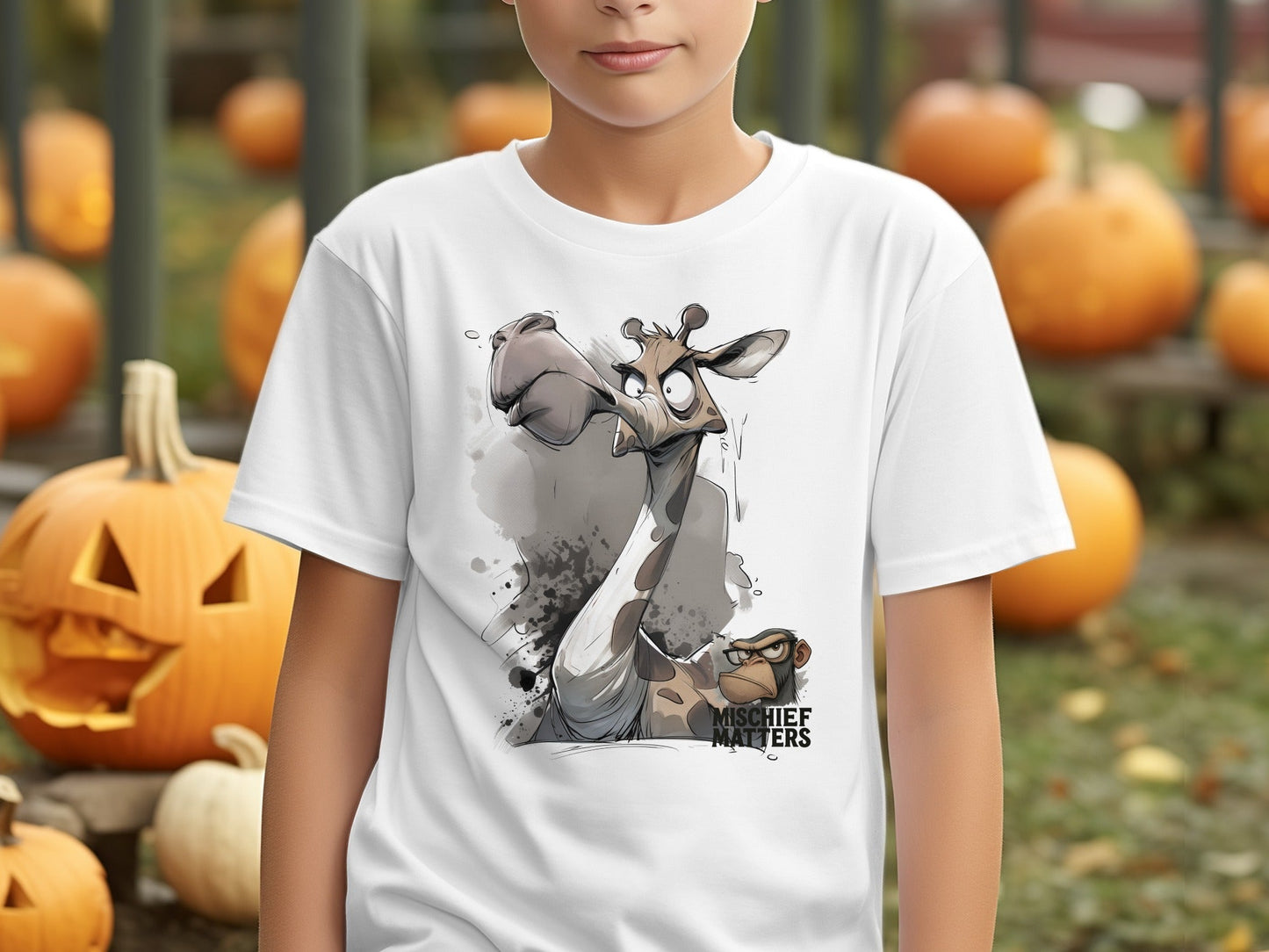 RMA APPAREL Giraffe T-Shirt, Funny Giraffe Shirt, Sizes S to 5XL - Mischief Matters White T-shirt - RMA APPAREL - Roclla Media Apparel Store
