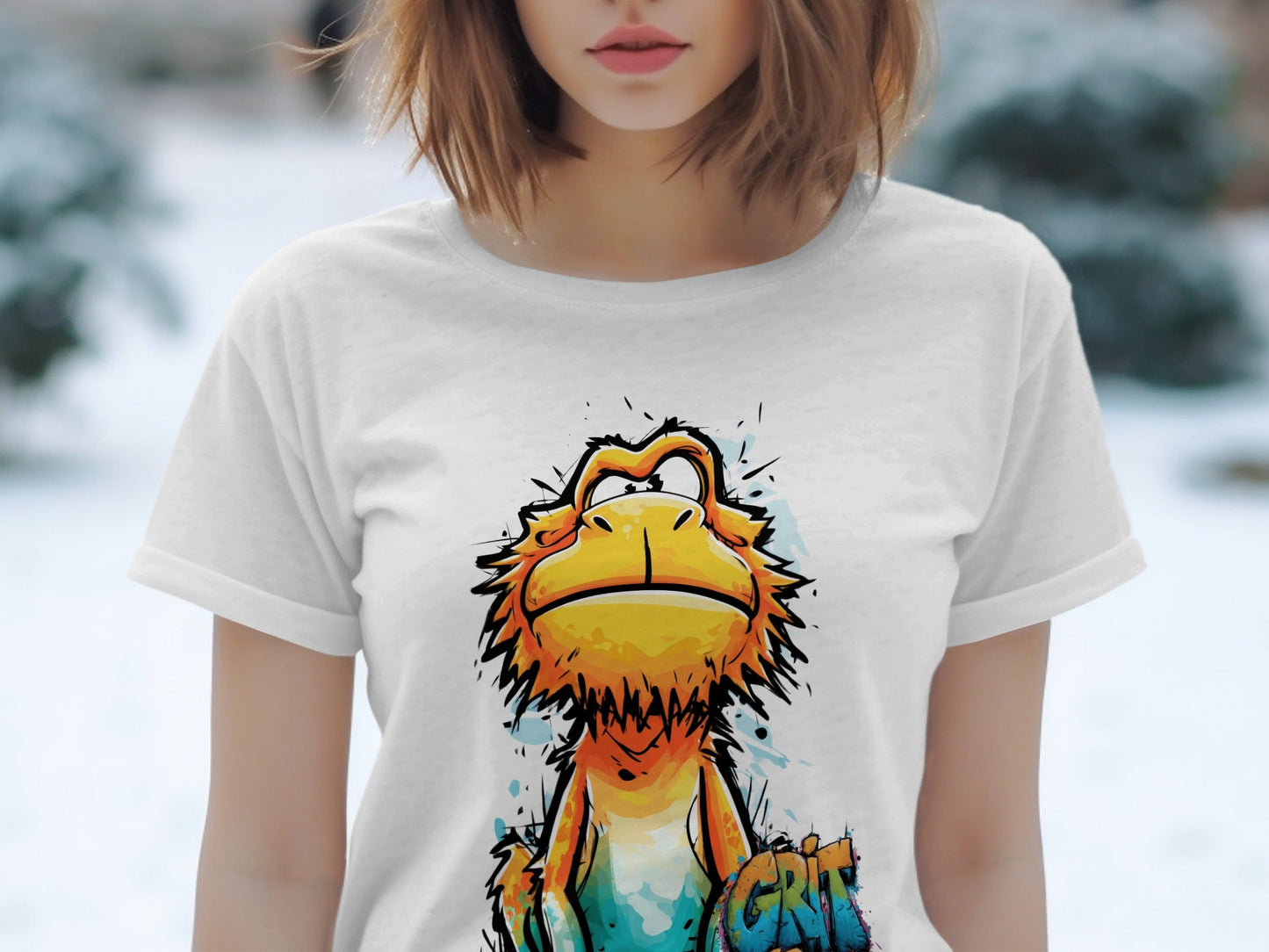 RMA APPAREL Gritty Growl Monster Wildlife Unisex T-Shirt S - 5XL - Grit & Growl White T-Shirts - RMA APPAREL - Roclla Media Apparel Store