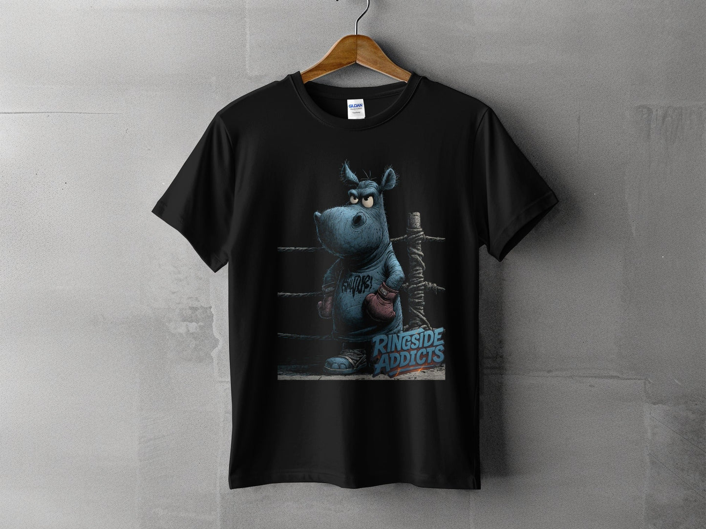 RMA APPAREL Hippo Boxer Unisex T-Shirt Sizes S to 5XL T-Shirt - Ringside Addicts White T-Shirt - RMA APPAREL - Roclla Media Apparel Store