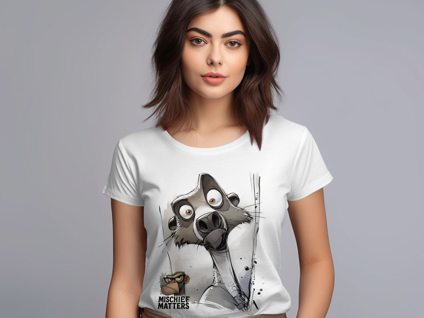 RMA APPAREL Honey Badger T-Shirt, Funny Animal Tee, Unisex Sizes S - 5XL - Mischief Matters White T-shirt - RMA APPAREL - Roclla Media Apparel Store