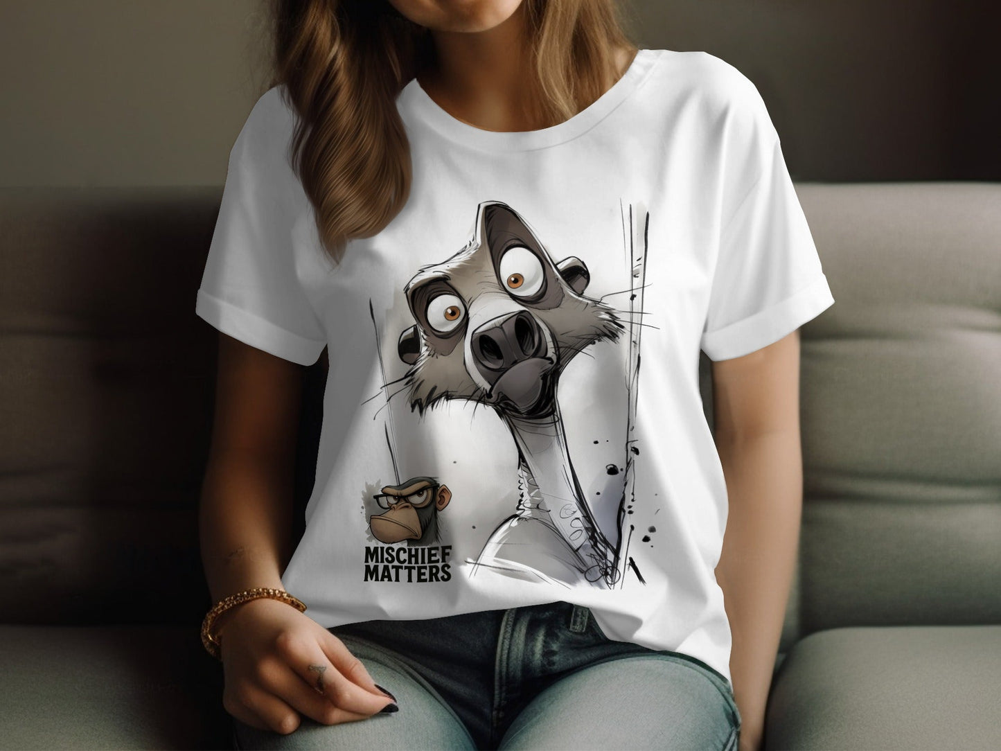 RMA APPAREL Honey Badger T-Shirt, Funny Animal Tee, Unisex Sizes S - 5XL - Mischief Matters White T-shirt - RMA APPAREL - Roclla Media Apparel Store