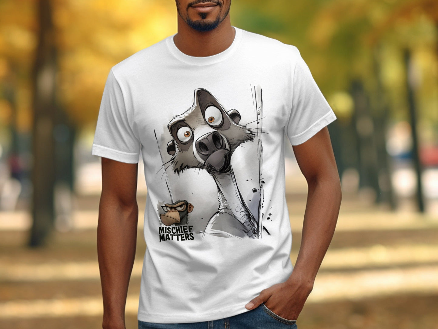 RMA APPAREL Honey Badger T-Shirt, Funny Animal Tee, Unisex Sizes S - 5XL - Mischief Matters White T-shirt - RMA APPAREL - Roclla Media Apparel Store