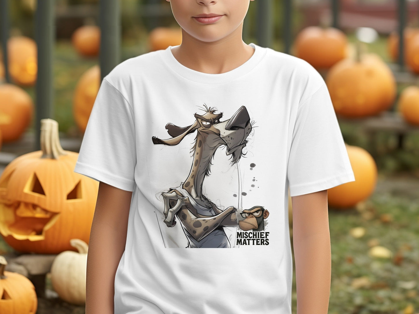 RMA APPAREL Hyena T-Shirt S to 5XL, Cartoon Animal Tee, Unisex T-Shirt - Mischief Matters White T-shirt - RMA APPAREL - Roclla Media Apparel Store