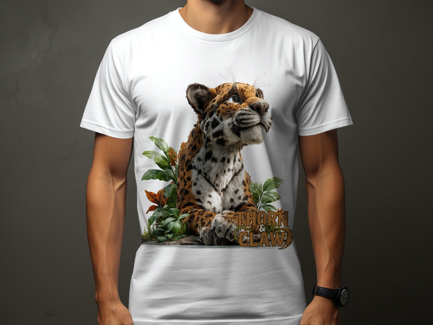 RMA APPAREL Jaguar Wildcat Sizes S - 5XL Unisex T-Shirt - Thorn & Claw White T-Shirts - RMA APPAREL - Roclla Media Apparel Store