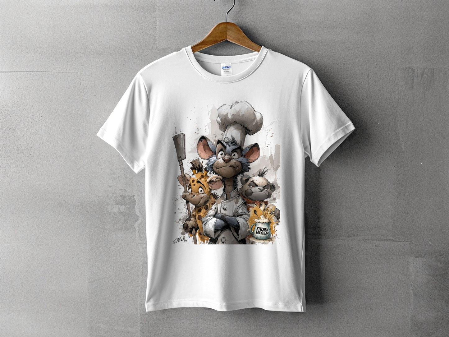 RMA APPAREL Kitchen Mayhem Crew Wildlife Animal T-Shirt S to 5XL - Kitchen Mayhem White T-Shirt - RMA APPAREL - Roclla Media Apparel Store