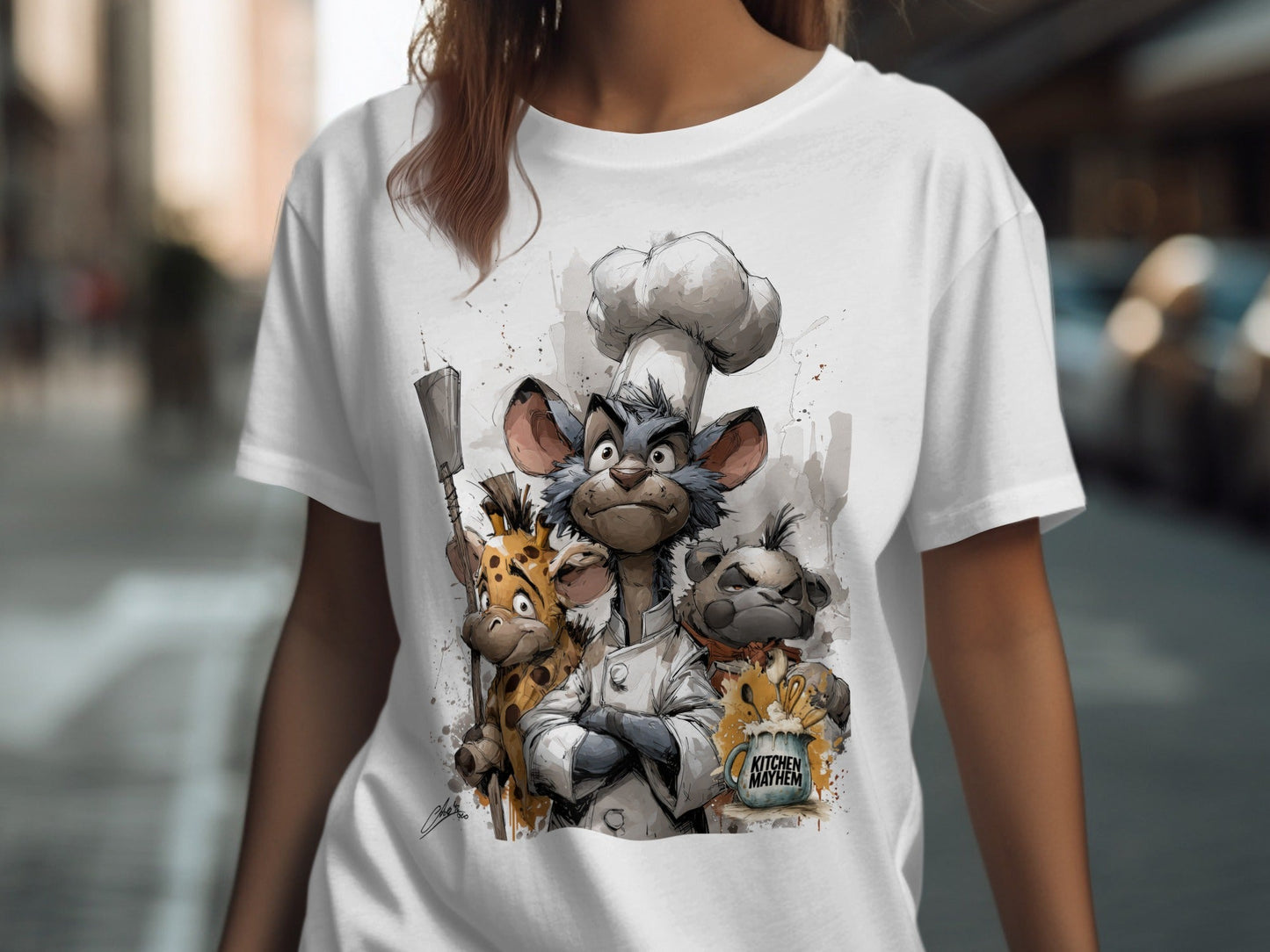 RMA APPAREL Kitchen Mayhem Crew Wildlife Animal T-Shirt S to 5XL - Kitchen Mayhem White T-Shirt - RMA APPAREL - Roclla Media Apparel Store