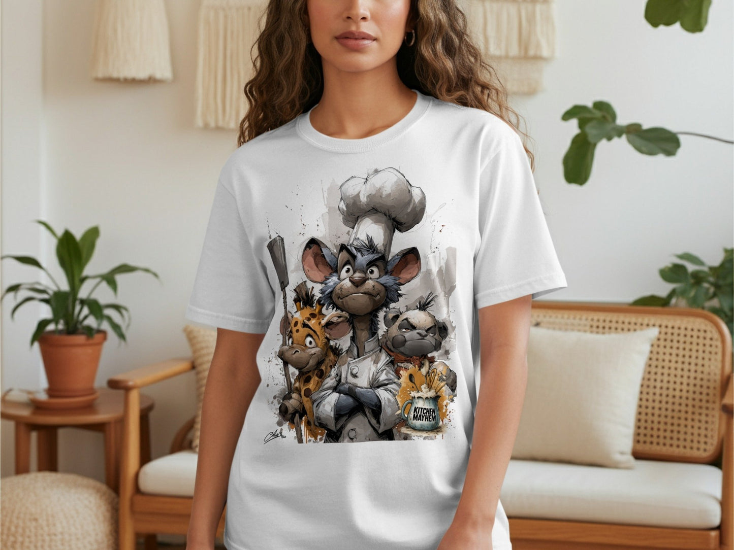 RMA APPAREL Kitchen Mayhem Crew Wildlife Animal T-Shirt S to 5XL - Kitchen Mayhem White T-Shirt - RMA APPAREL - Roclla Media Apparel Store