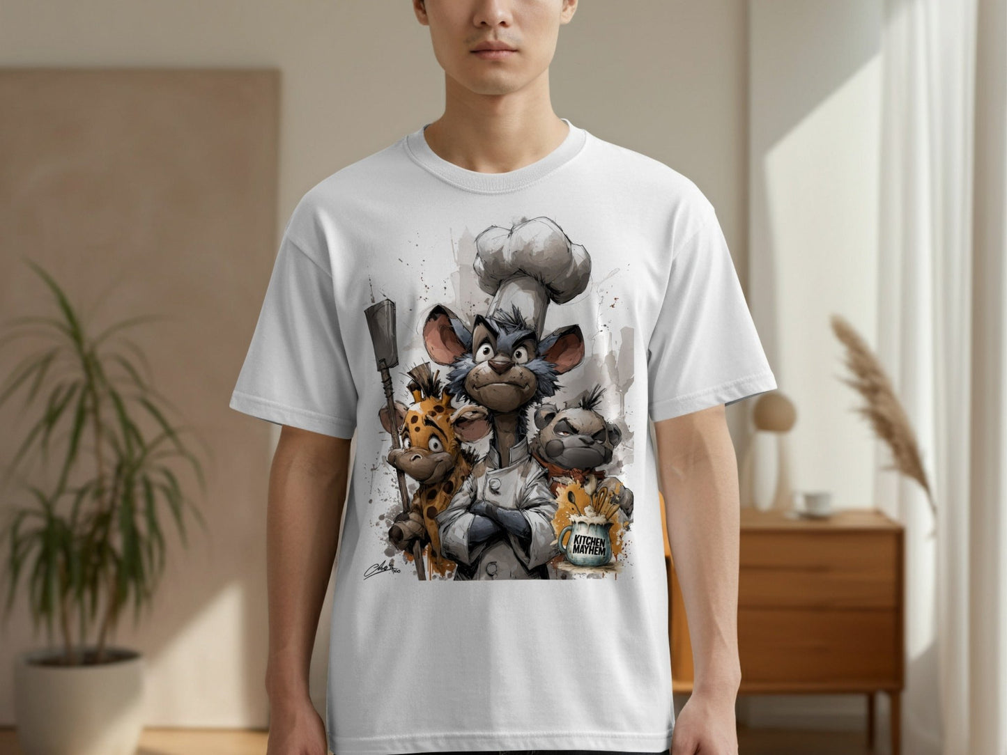RMA APPAREL Kitchen Mayhem Crew Wildlife Animal T-Shirt S to 5XL - Kitchen Mayhem White T-Shirt - RMA APPAREL - Roclla Media Apparel Store