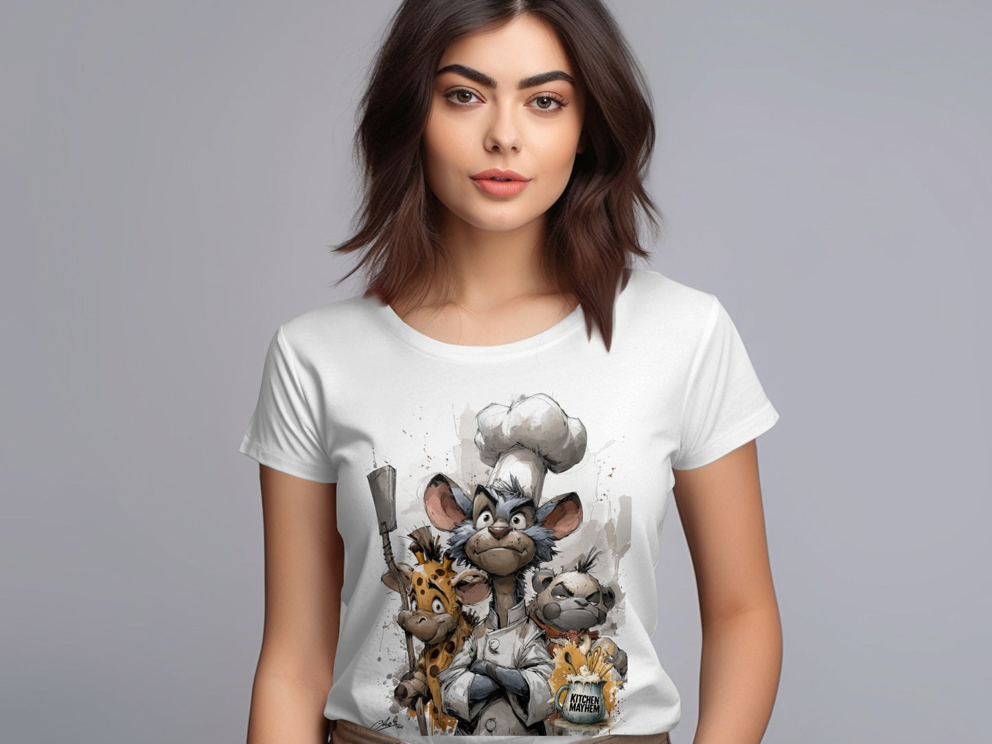 RMA APPAREL Kitchen Mayhem Crew Wildlife Animal T-Shirt S to 5XL - Kitchen Mayhem White T-Shirt - RMA APPAREL - Roclla Media Apparel Store