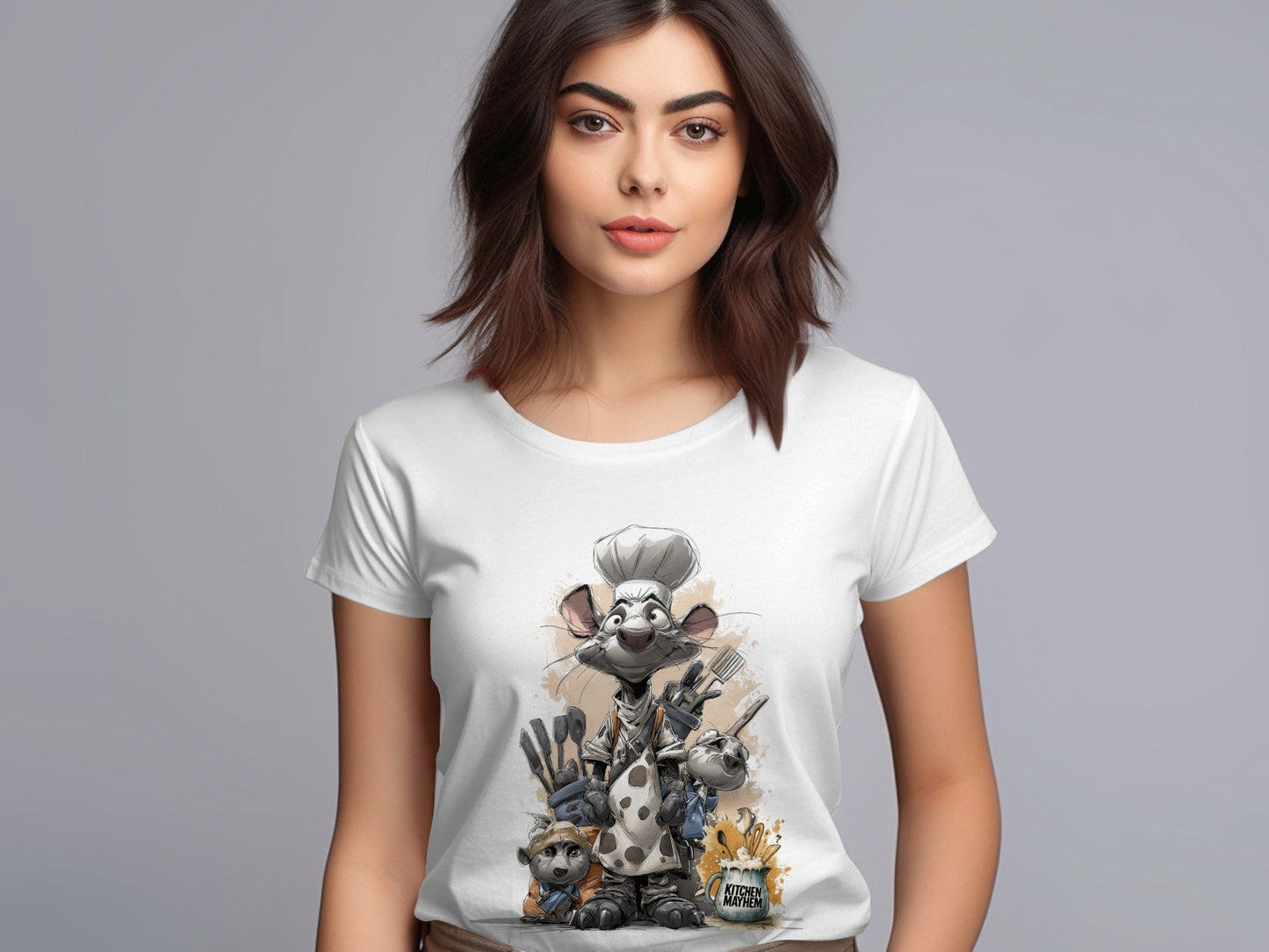 RMA APPAREL Kitchen Mayhem Rodent Chef Wildlife T-Shirt Sizes S - 5XL - Kitchen Mayhem White T-Shirt - RMA APPAREL - Roclla Media Apparel Store