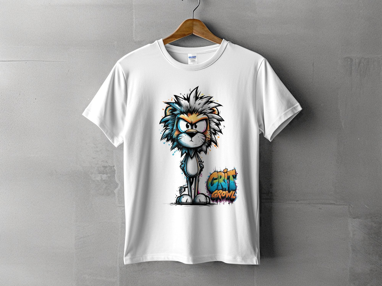 RMA APPAREL Lion Colourful Design Unisex T-Shirt Sizes S to 5XL - Grit & Growl White T-Shirts - RMA APPAREL - Roclla Media Apparel Store