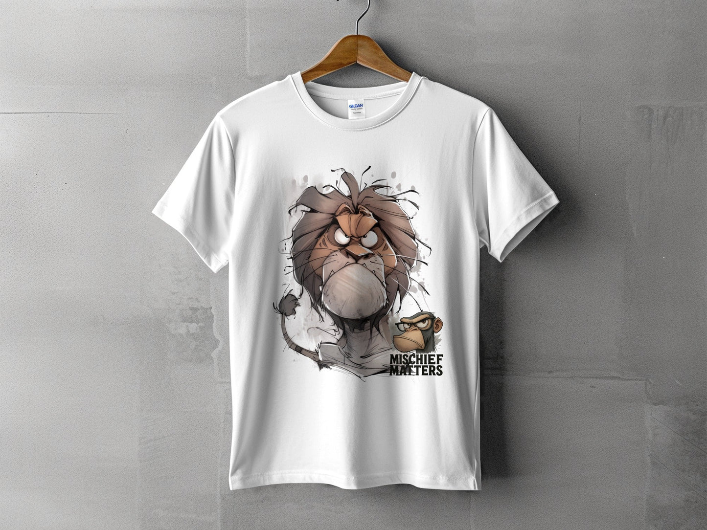 RMA APPAREL Lion T-Shirt, Mischief Matters, Animal Shirt, S - 5XL - Mischief Matters White T-shirt - RMA APPAREL - Roclla Media Apparel Store
