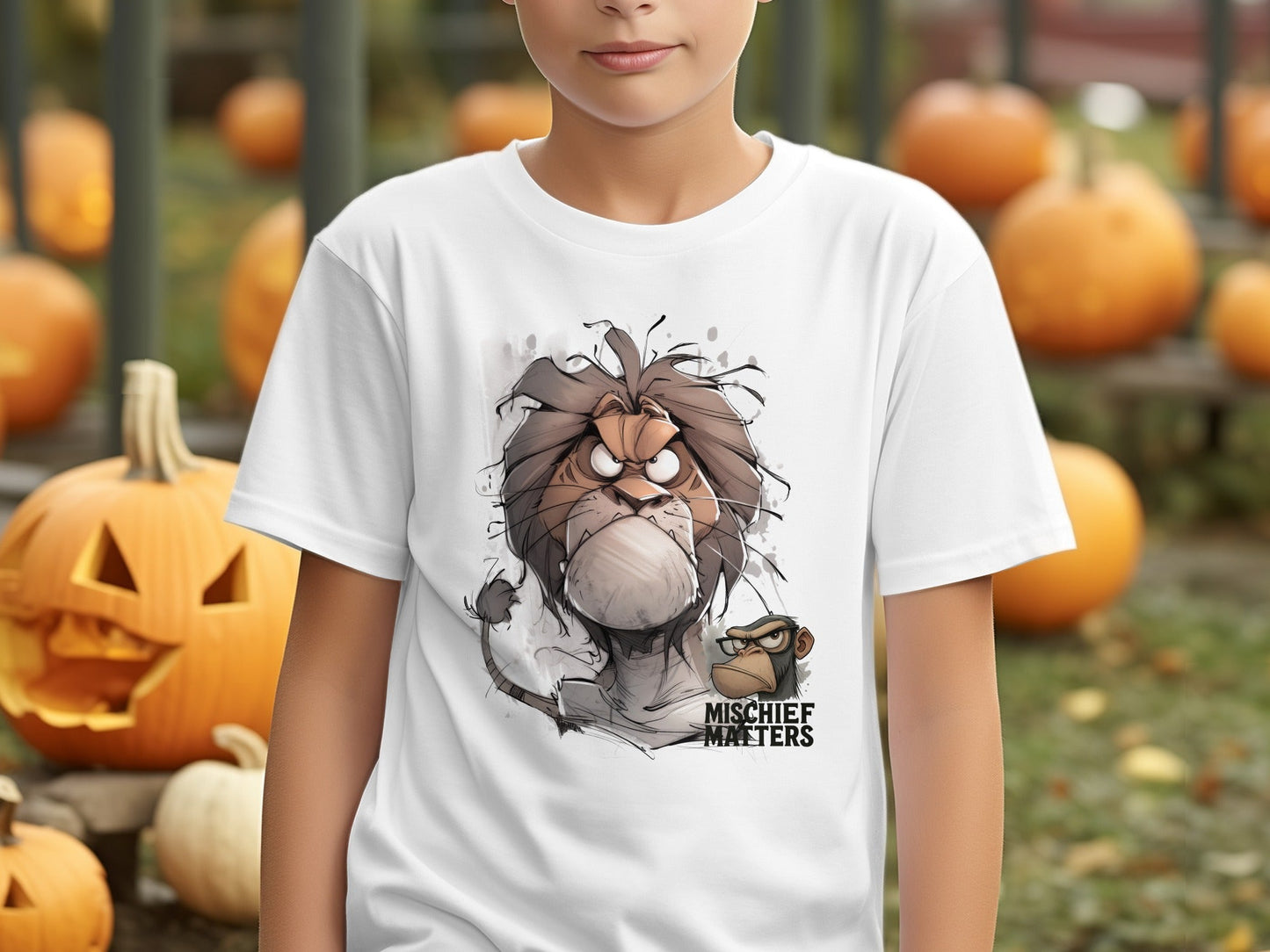 RMA APPAREL Lion T-Shirt, Mischief Matters, Animal Shirt, S - 5XL - Mischief Matters White T-shirt - RMA APPAREL - Roclla Media Apparel Store