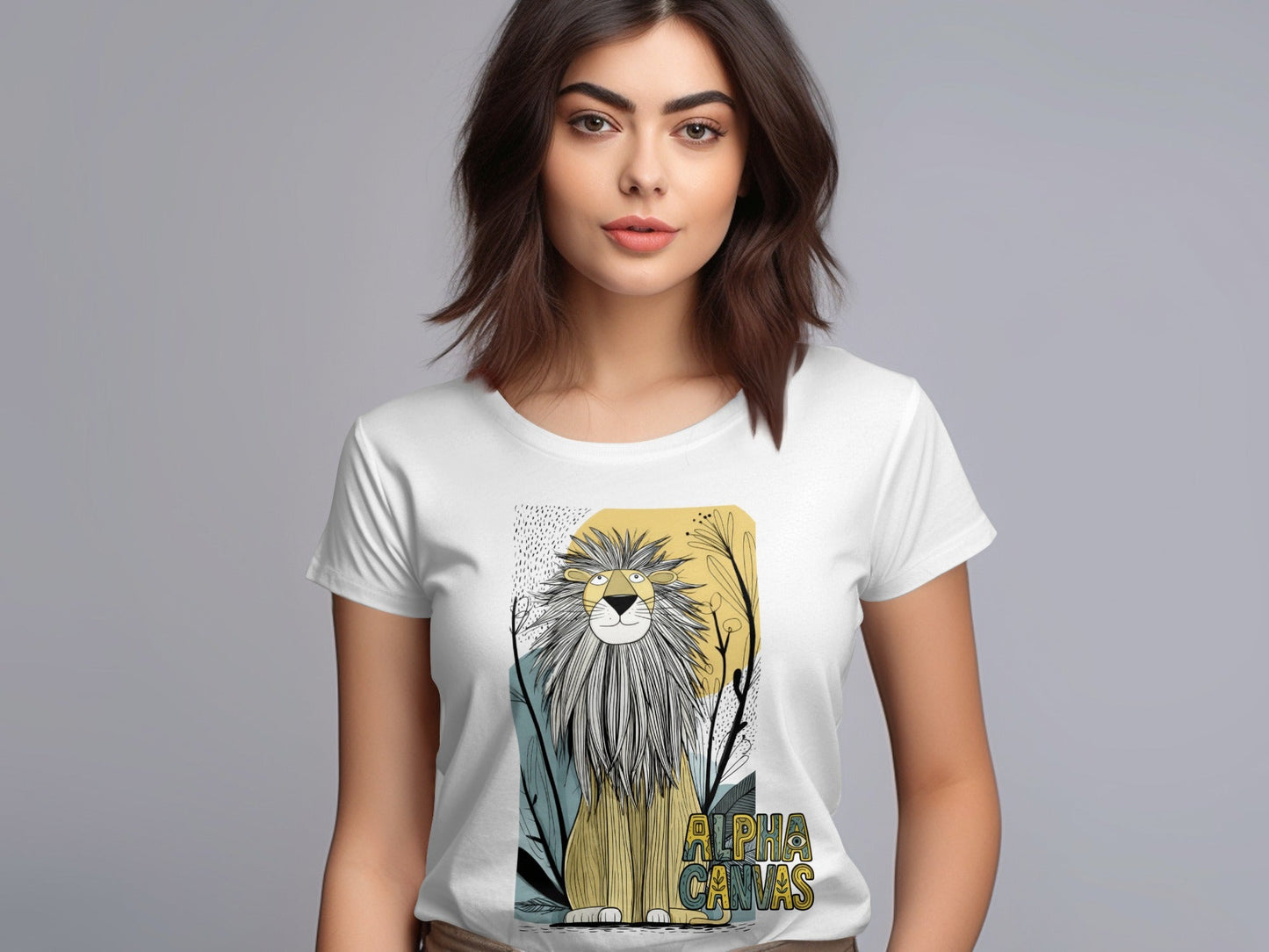 RMA APPAREL Lion Wildlife Animal Illustration Unisex T-Shirt - DFTW - White T-Shirt - RMA APPAREL - Roclla Media Apparel Store