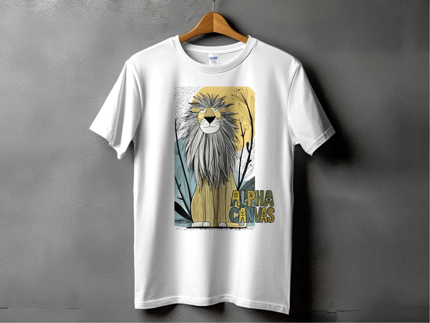 RMA APPAREL Lion Wildlife Animal Illustration Unisex T-Shirt - DFTW - White T-Shirt - RMA APPAREL - Roclla Media Apparel Store