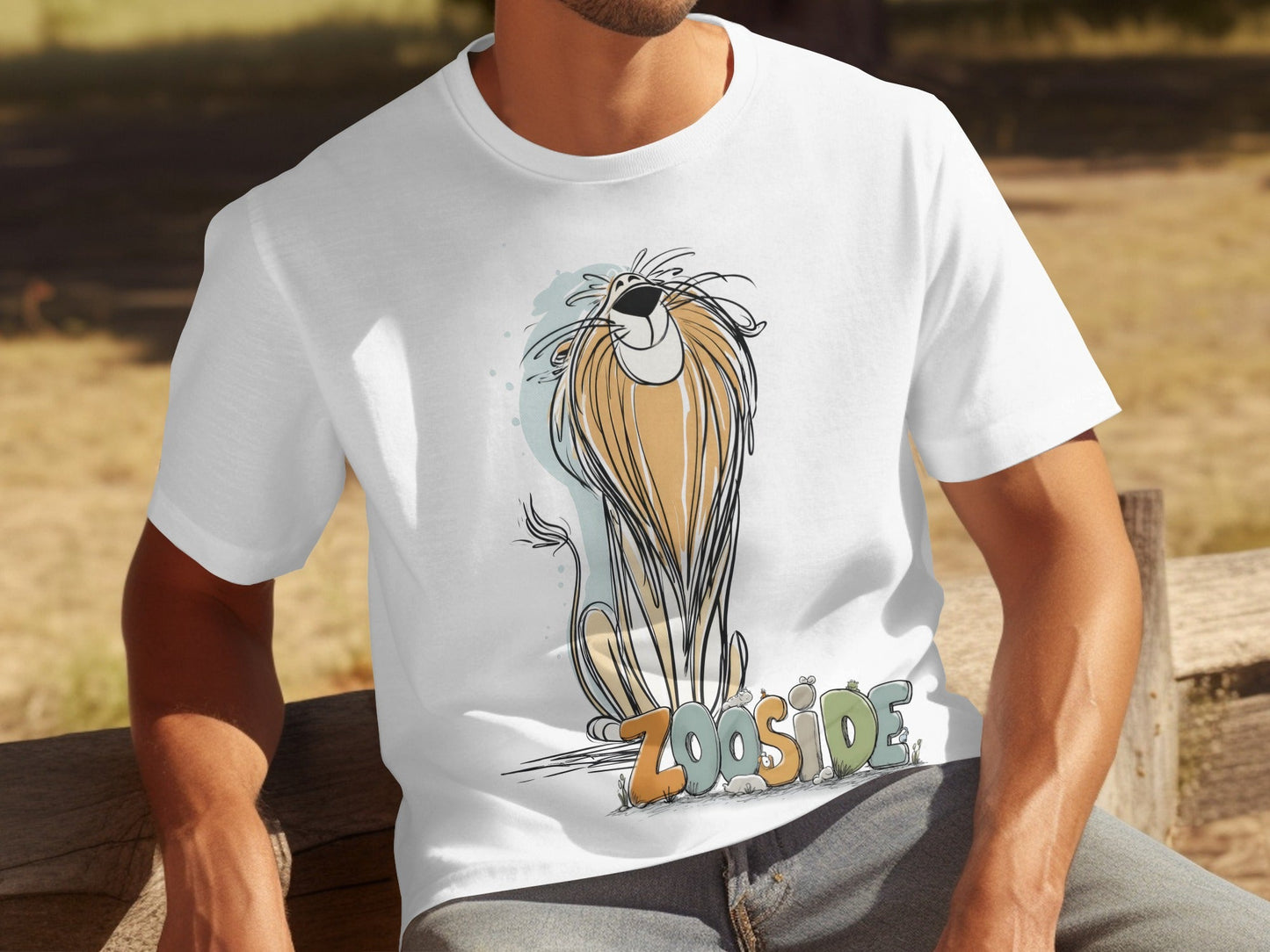 RMA APPAREL Lion Zooside Unisex Sizes S to 5XL Animal T-Shirt - Zooside White T-Shirts - RMA APPAREL - Roclla Media Apparel Store