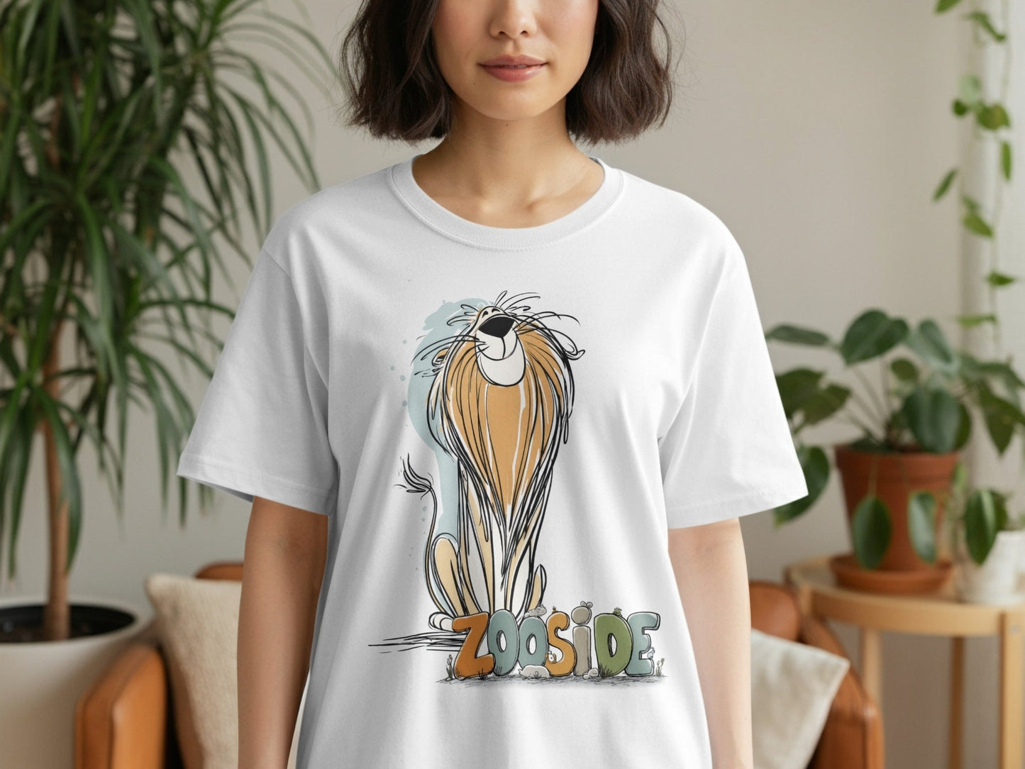 RMA APPAREL Lion Zooside Unisex Sizes S to 5XL Animal T-Shirt - Zooside White T-Shirts - RMA APPAREL - Roclla Media Apparel Store