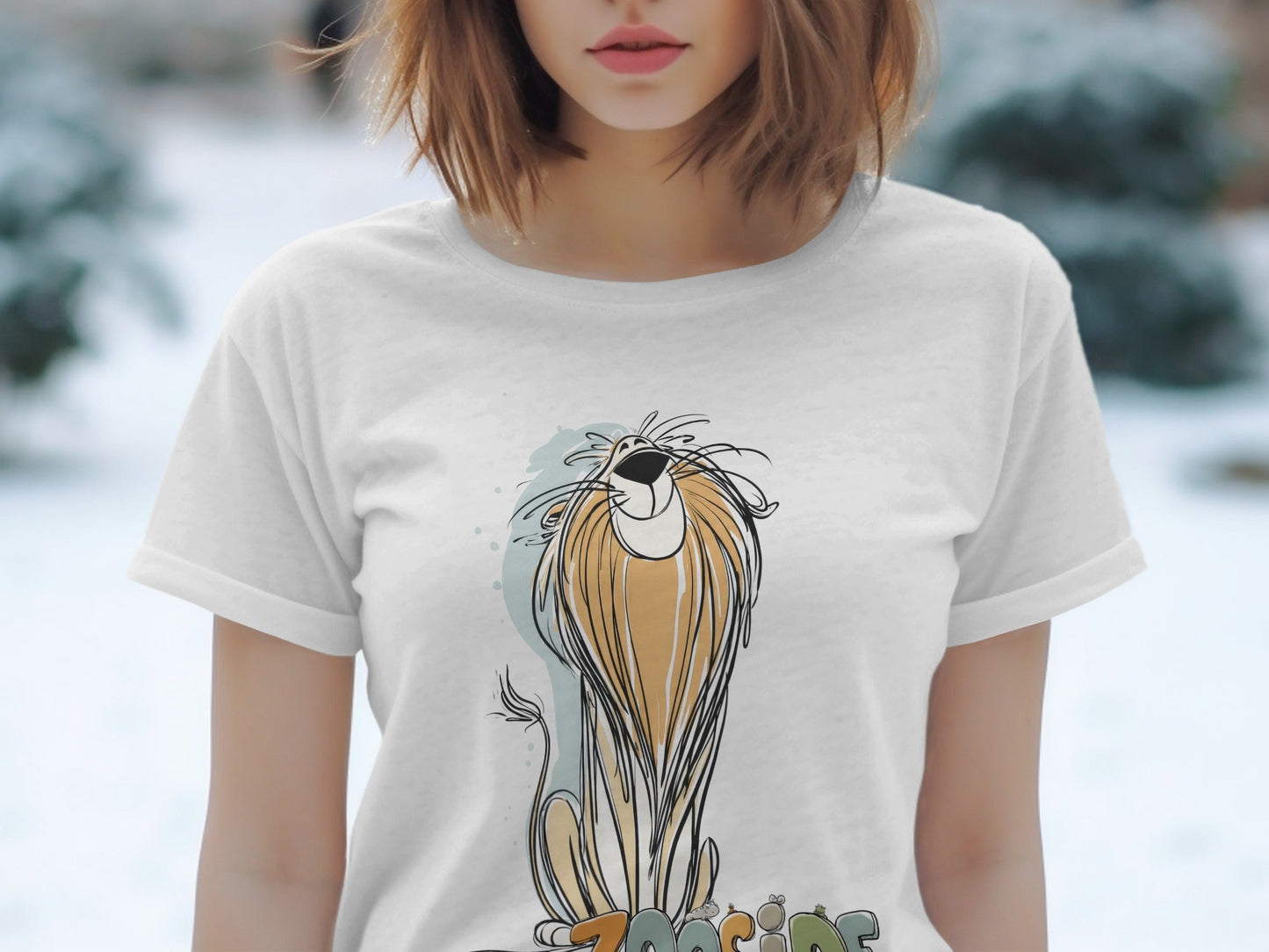 RMA APPAREL Lion Zooside Unisex Sizes S to 5XL Animal T-Shirt - Zooside White T-Shirts - RMA APPAREL - Roclla Media Apparel Store