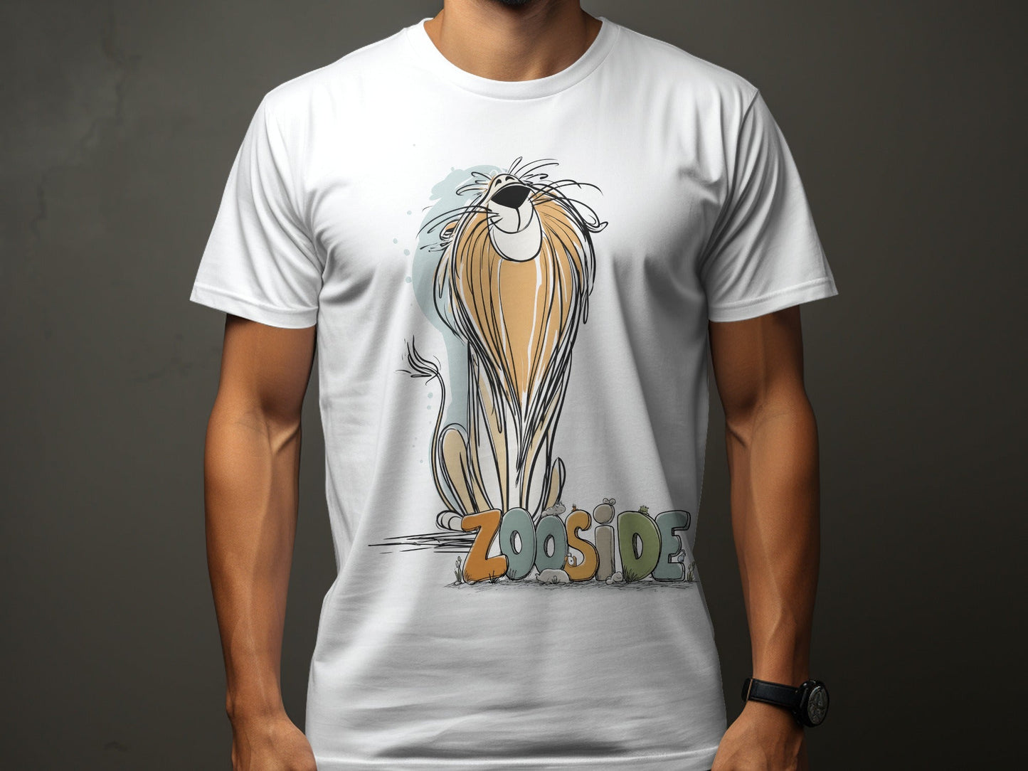 RMA APPAREL Lion Zooside Unisex Sizes S to 5XL Animal T-Shirt - Zooside White T-Shirts - RMA APPAREL - Roclla Media Apparel Store