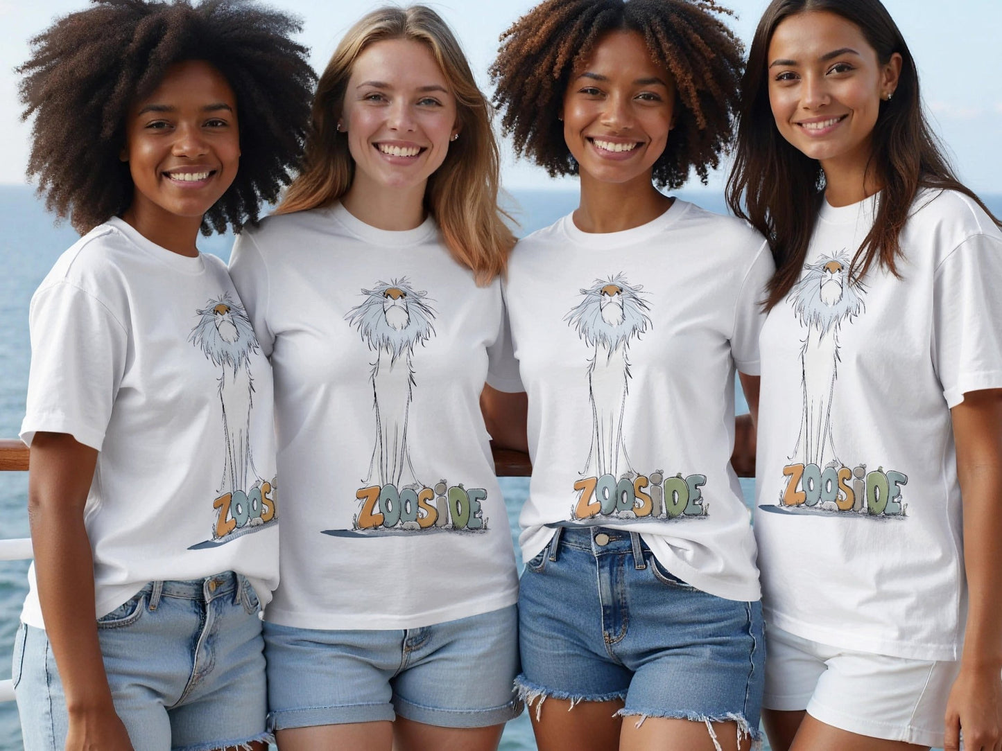 RMA APPAREL Lion Zooside Wildlife Graphic Unisex T-Shirt - Zooside White T-Shirts - RMA APPAREL - Roclla Media Apparel Store