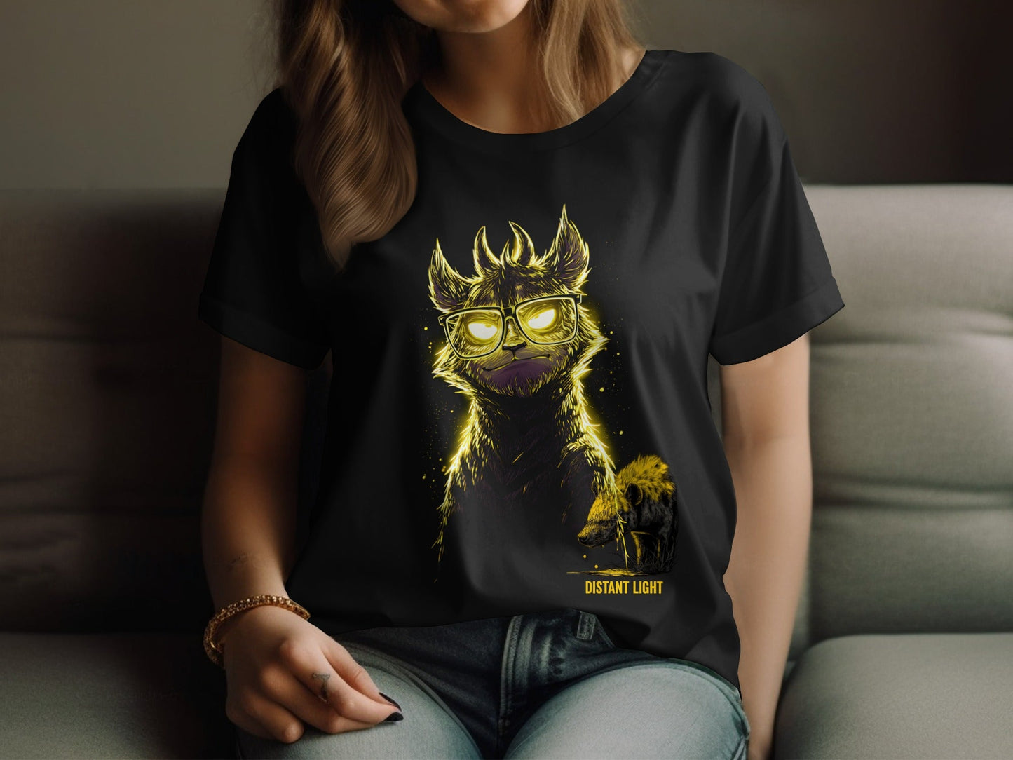 RMA APPAREL Mammal Art illustration With Glasses T-Shirt Sizes S to 5XL - Distant Light White T-Shirts - RMA APPAREL - Roclla Media Apparel Store