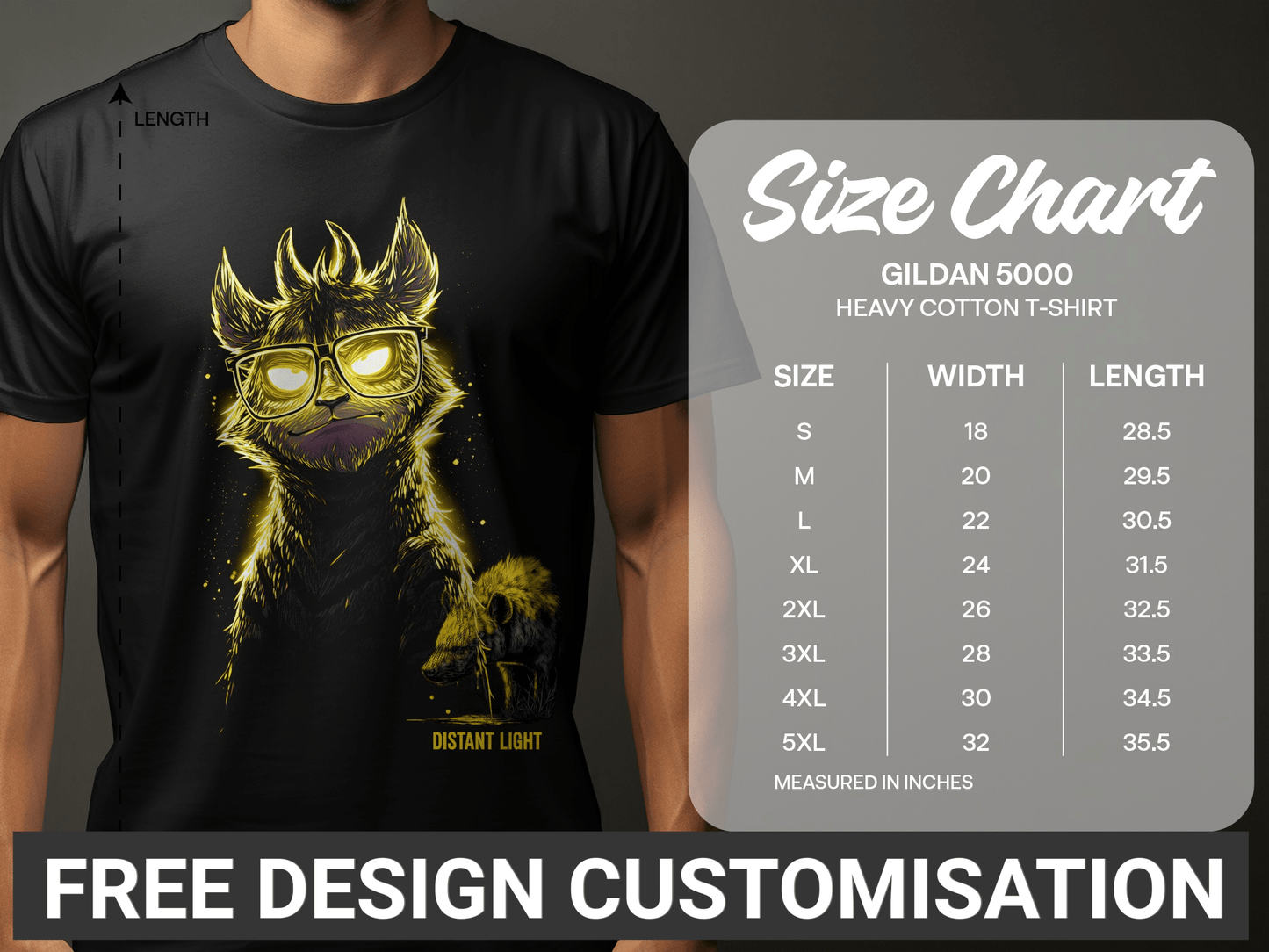 RMA APPAREL Mammal Art illustration With Glasses T-Shirt Sizes S to 5XL - Distant Light White T-Shirts - RMA APPAREL - Roclla Media Apparel Store