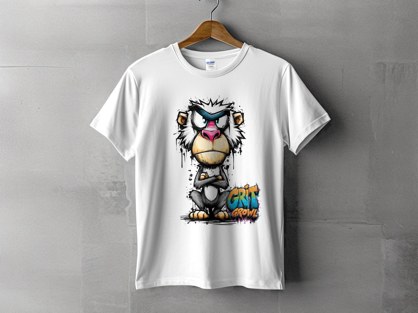 RMA APPAREL Mandrill Colourful Unisex T-Shirt Sizes S to 5XL - Grit & Growl White T-Shirts - RMA APPAREL - Roclla Media Apparel Store