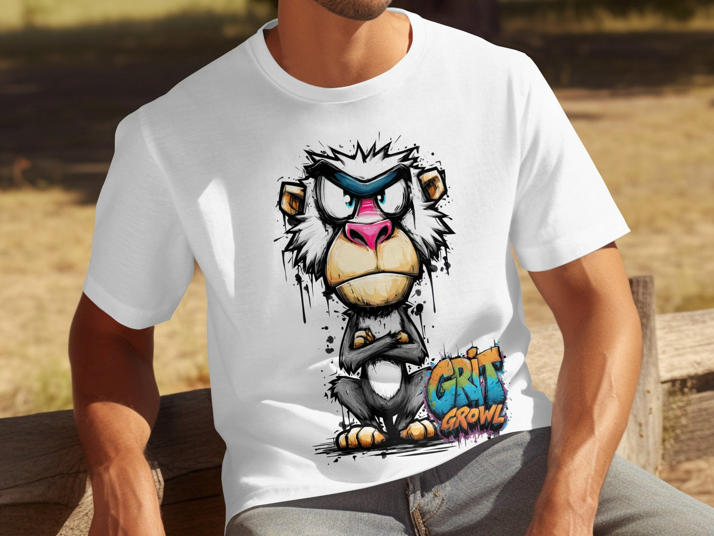RMA APPAREL Mandrill Colourful Unisex T-Shirt Sizes S to 5XL - Grit & Growl White T-Shirts - RMA APPAREL - Roclla Media Apparel Store