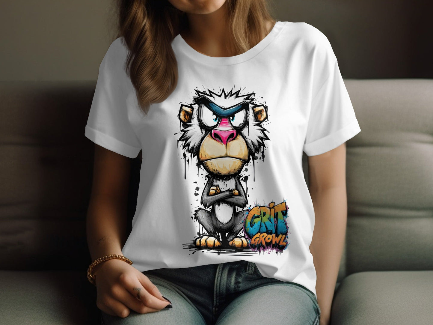 RMA APPAREL Mandrill Colourful Unisex T-Shirt Sizes S to 5XL - Grit & Growl White T-Shirts - RMA APPAREL - Roclla Media Apparel Store