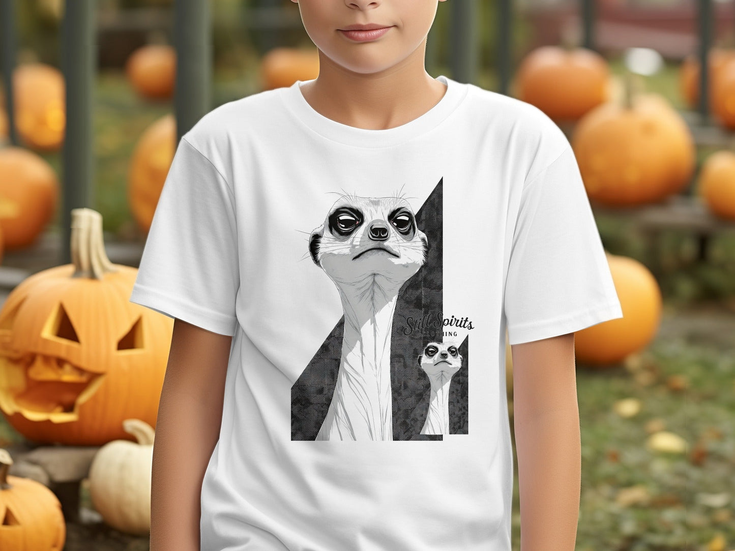 RMA APPAREL Meerkat Sketch Graphic Mens Womens T-Shirt - Still Spirits White T-Shirt - RMA APPAREL - Roclla Media Apparel Store