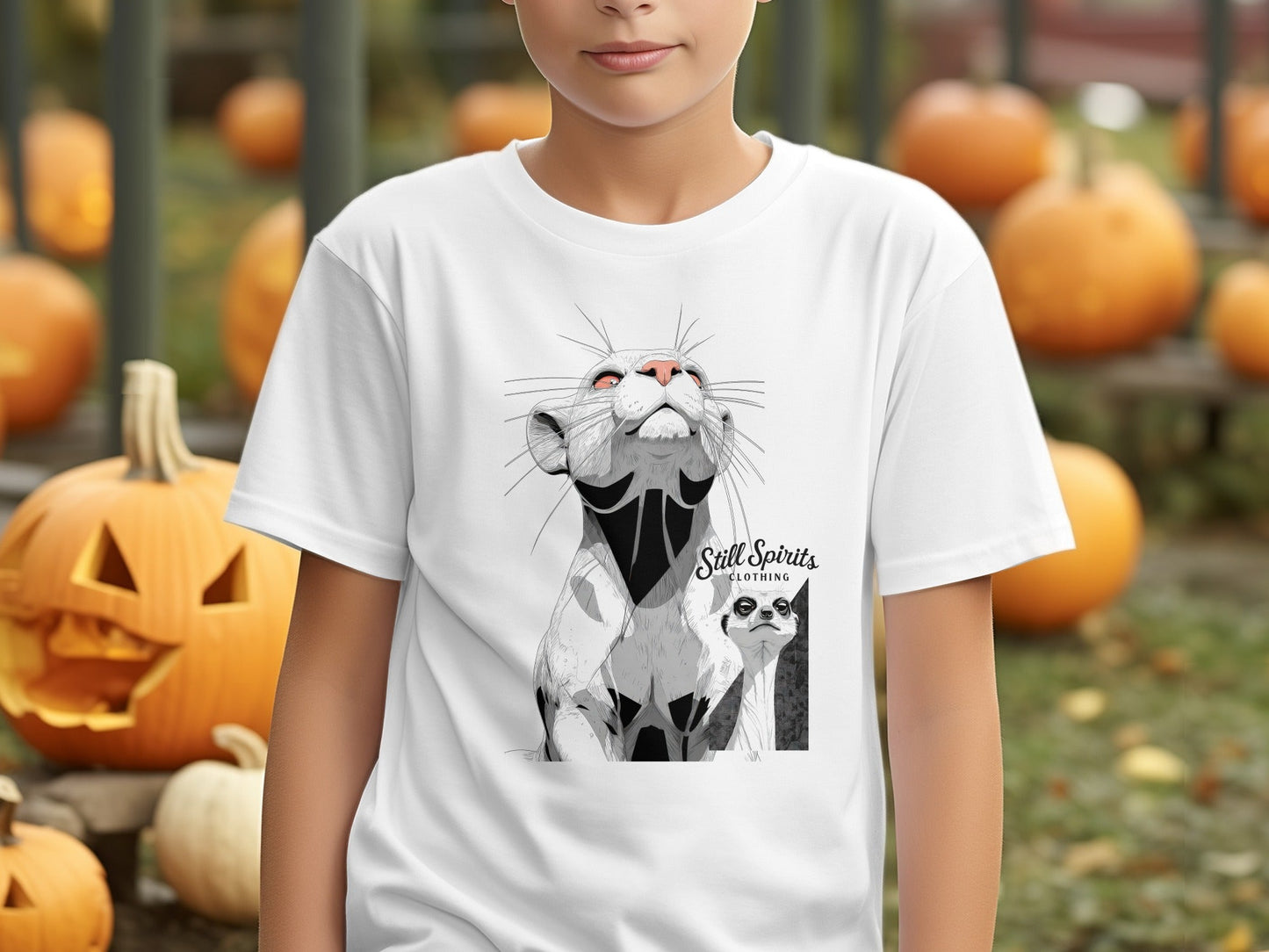 RMA APPAREL Meerkat Wildlife Graphic Mens Unisex T-Shirt - Still Spirits White T-Shirt - RMA APPAREL - Roclla Media Apparel Store