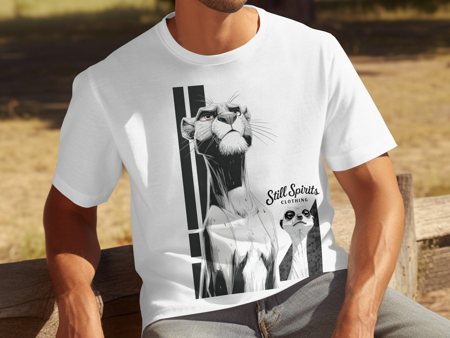 RMA APPAREL Panther Meerkat Graphic Unisex T-Shirt Sizes S - 5XL - Still Spirits White T-Shirt - RMA APPAREL - Roclla Media Apparel Store