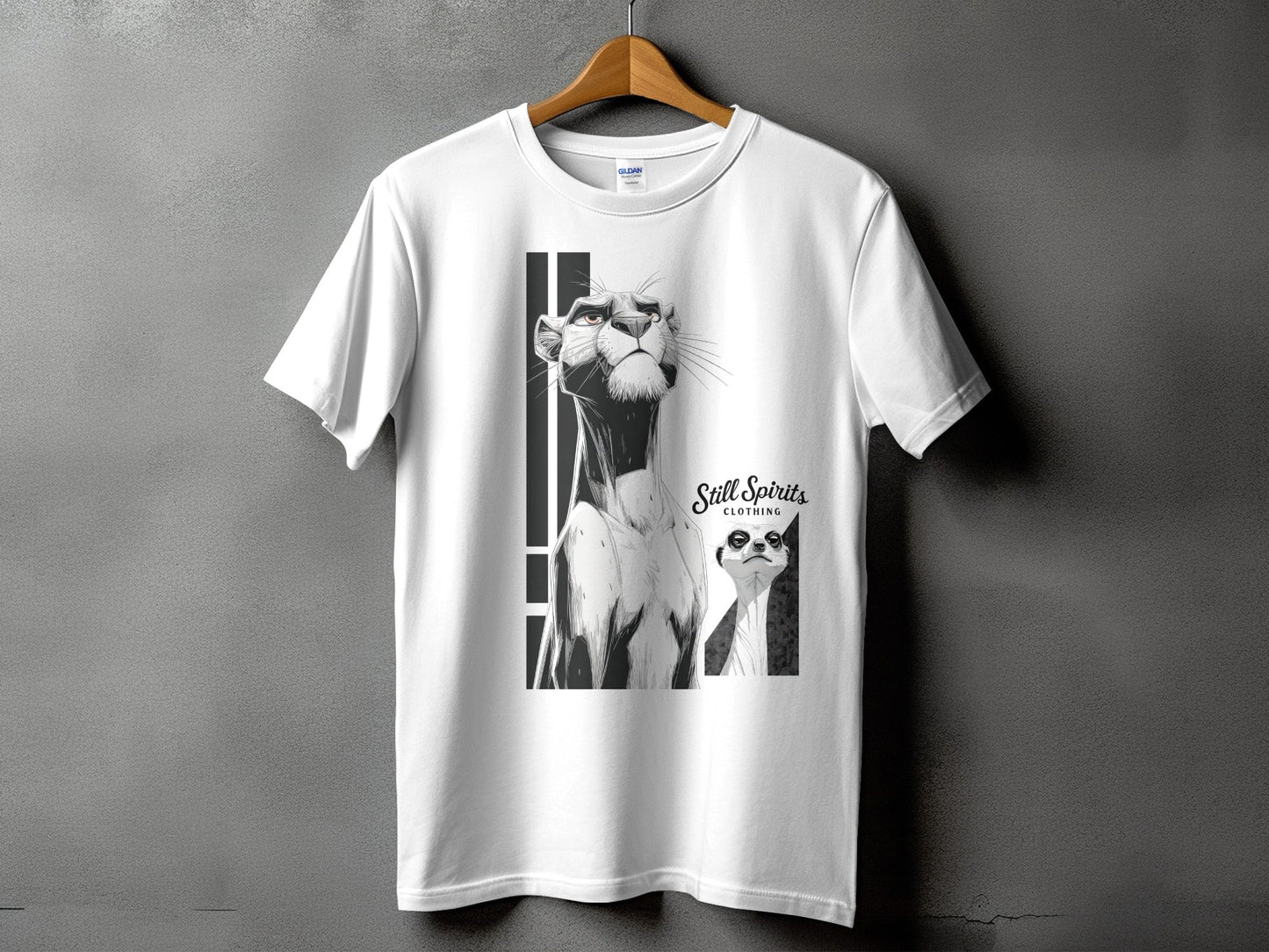 RMA APPAREL Panther Meerkat Graphic Unisex T-Shirt Sizes S - 5XL - Still Spirits White T-Shirt - RMA APPAREL - Roclla Media Apparel Store