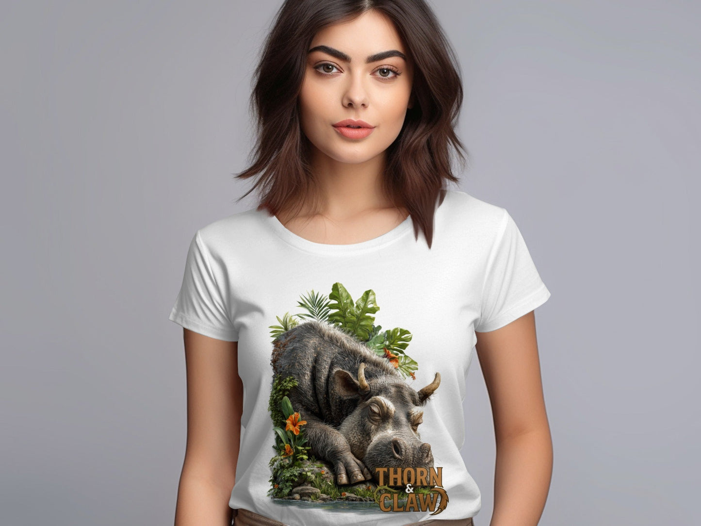 RMA APPAREL Sleeping Warthog Wildlife Unisex T-Shirt Sizes S - 5XL - Thorn & Claw White T-Shirts - RMA APPAREL - Roclla Media Apparel Store