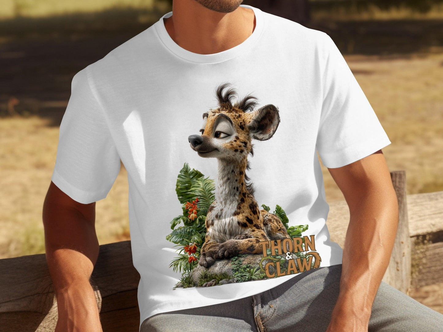 RMA APPAREL Thorn Claw Hyena Unisex T-Shirt Sizes S to 5XL T-Shirt - Thorn & Claw White T-Shirts - RMA APPAREL - Roclla Media Apparel Store