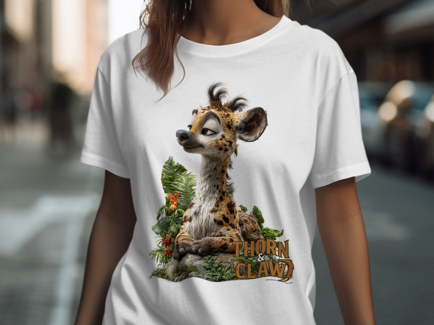 RMA APPAREL Thorn Claw Hyena Unisex T-Shirt Sizes S to 5XL T-Shirt - Thorn & Claw White T-Shirts - RMA APPAREL - Roclla Media Apparel Store