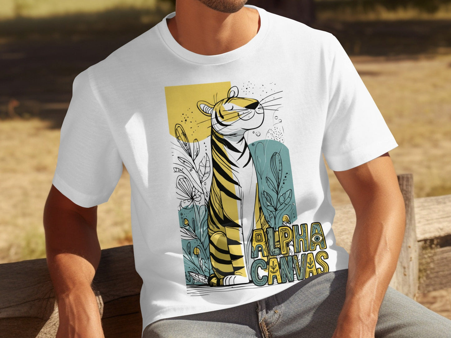 RMA APPAREL Tiger Alpha Canvas Graphic Unisex T-Shirt Sizes S - 5XL - DFTW - White T-Shirt - RMA APPAREL - Roclla Media Apparel Store