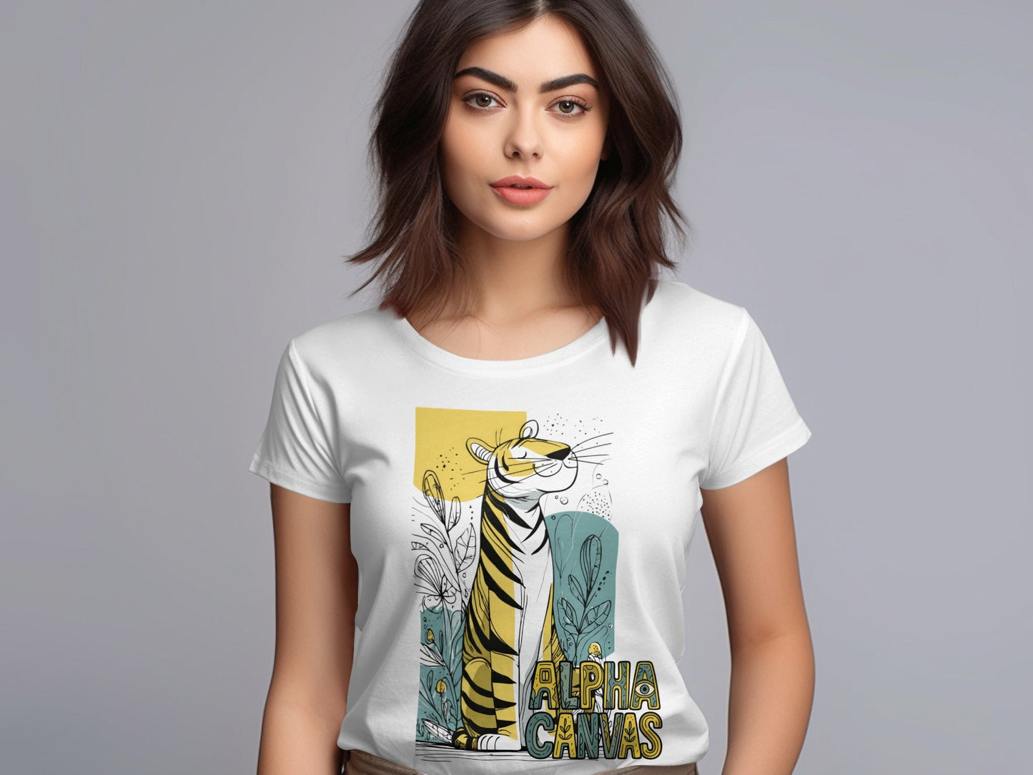 RMA APPAREL Tiger Alpha Canvas Graphic Unisex T-Shirt Sizes S - 5XL - DFTW - White T-Shirt - RMA APPAREL - Roclla Media Apparel Store