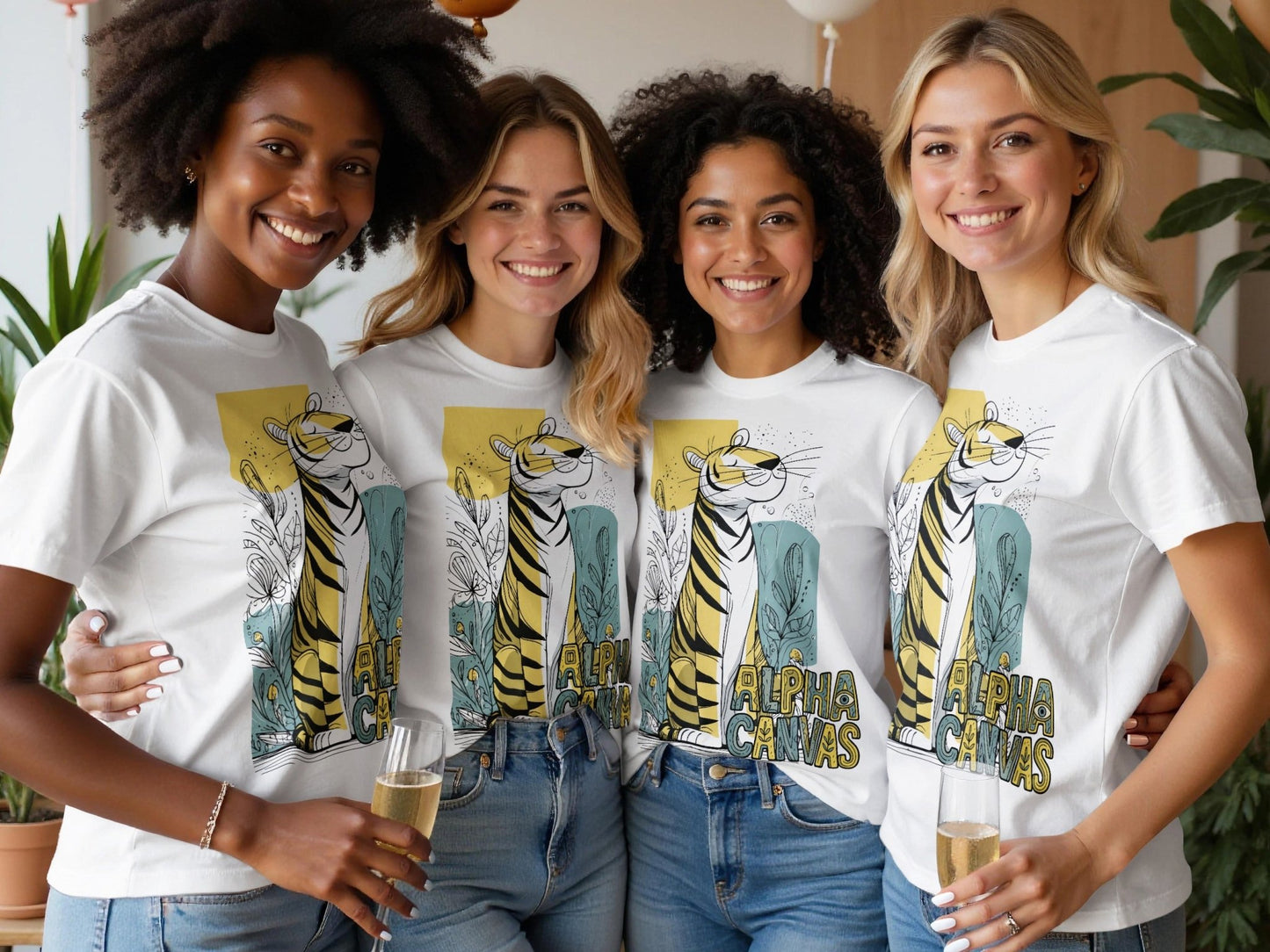 RMA APPAREL Tiger Alpha Canvas Graphic Unisex T-Shirt Sizes S - 5XL - DFTW - White T-Shirt - RMA APPAREL - Roclla Media Apparel Store