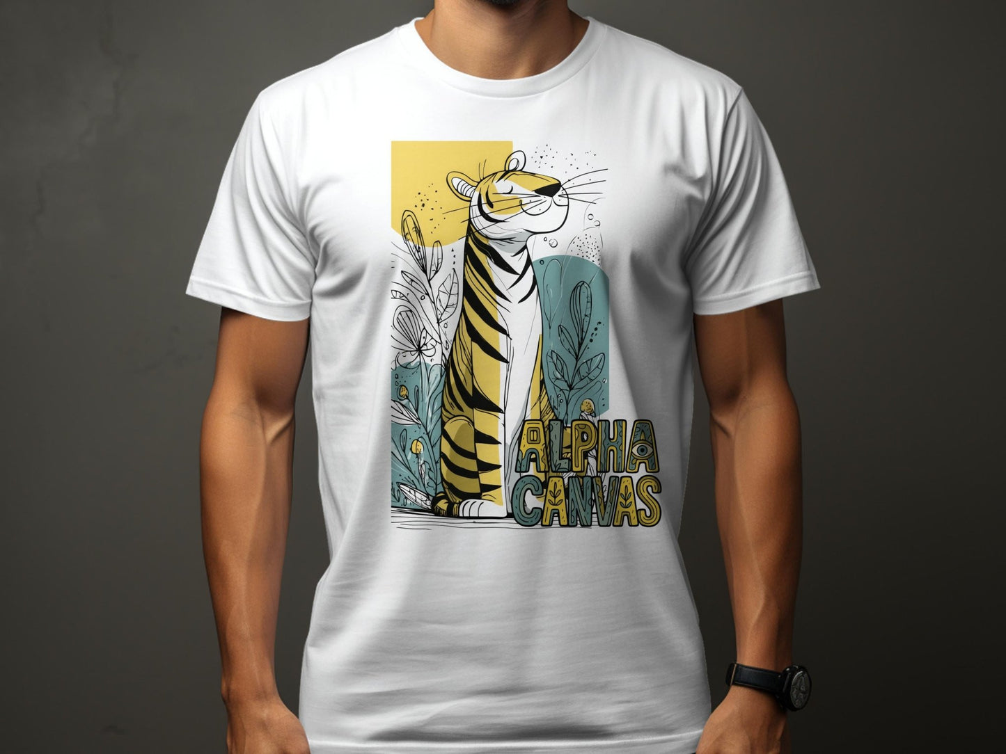 RMA APPAREL Tiger Alpha Canvas Graphic Unisex T-Shirt Sizes S - 5XL - DFTW - White T-Shirt - RMA APPAREL - Roclla Media Apparel Store