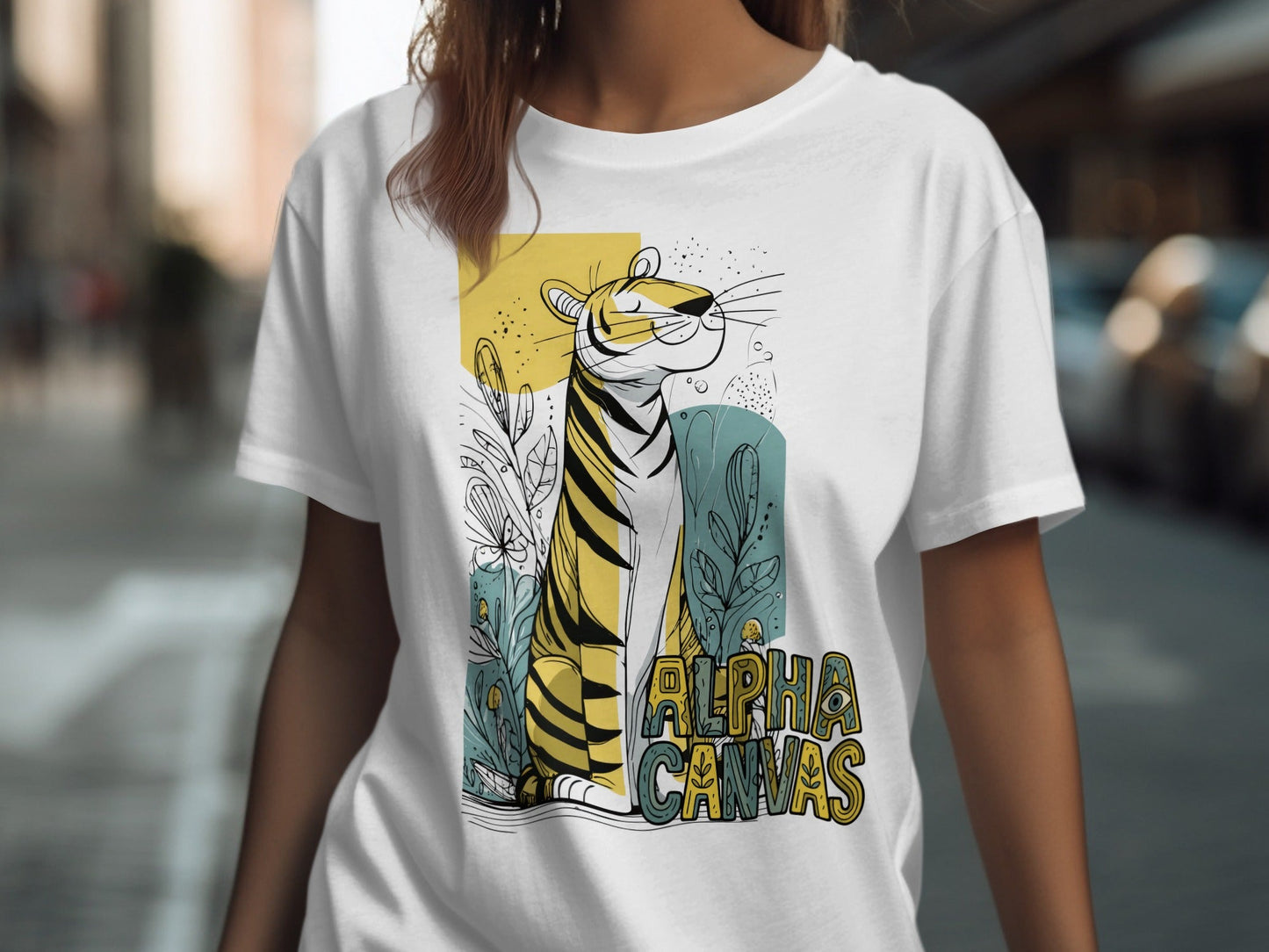 RMA APPAREL Tiger Alpha Canvas Graphic Unisex T-Shirt Sizes S - 5XL - DFTW - White T-Shirt - RMA APPAREL - Roclla Media Apparel Store