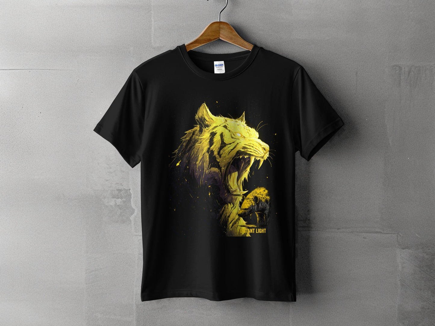 RMA APPAREL Tiger illustration Mammal Art Unisex T-Shirt - Distant Light White T-Shirts - RMA APPAREL - Roclla Media Apparel Store