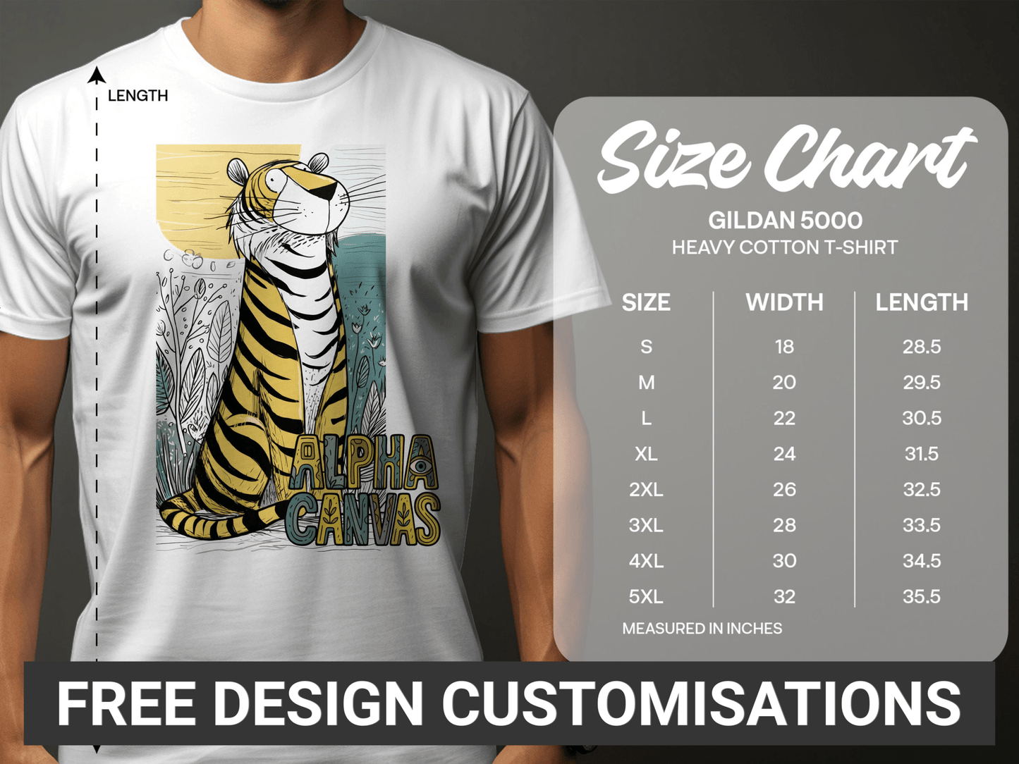 RMA APPAREL Tiger Illustration Mens Womens Unisex T-Shirt - DFTW - White T-Shirt - RMA APPAREL - Roclla Media Apparel Store