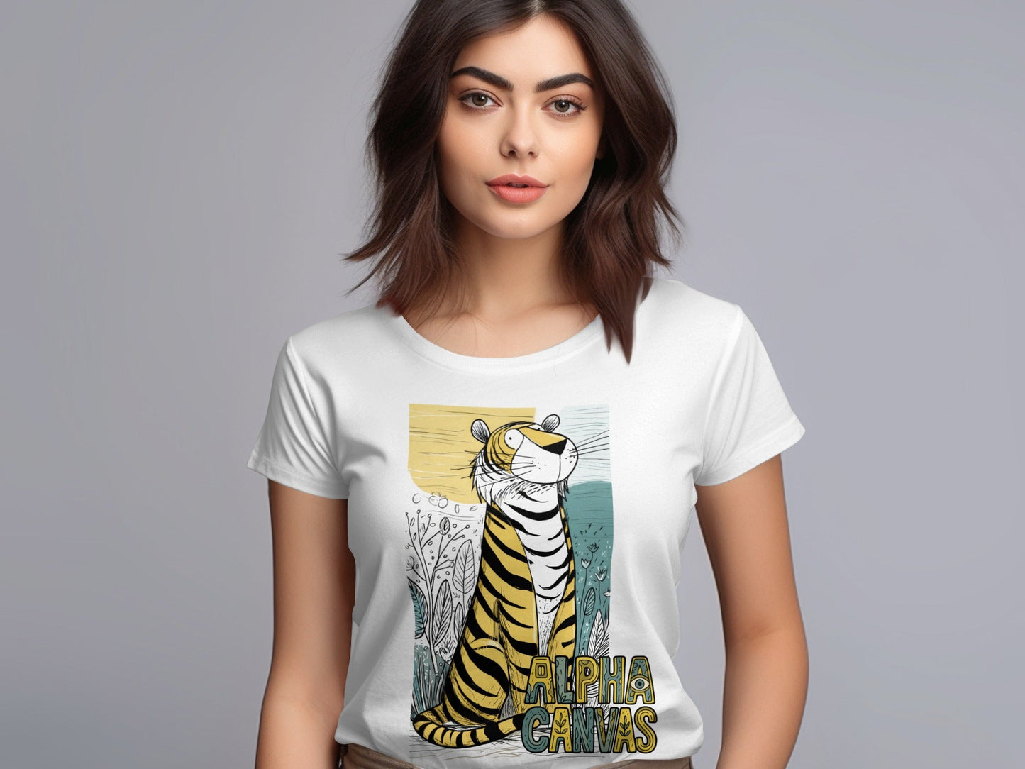 RMA APPAREL Tiger Illustration Mens Womens Unisex T-Shirt - DFTW - White T-Shirt - RMA APPAREL - Roclla Media Apparel Store
