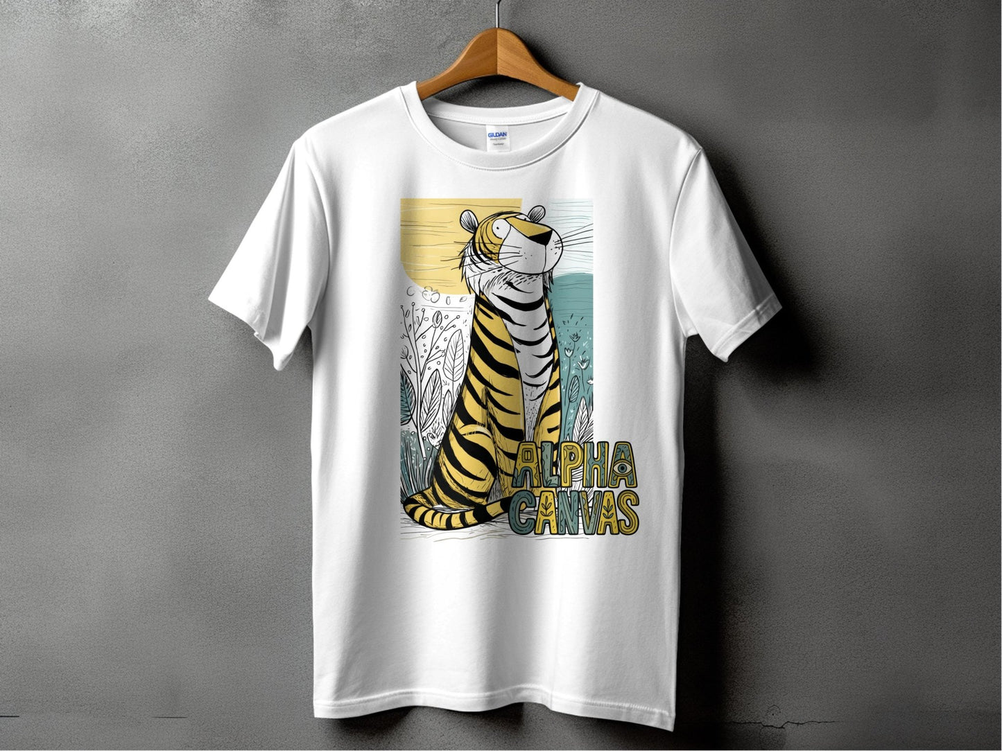 RMA APPAREL Tiger Illustration Mens Womens Unisex T-Shirt - DFTW - White T-Shirt - RMA APPAREL - Roclla Media Apparel Store