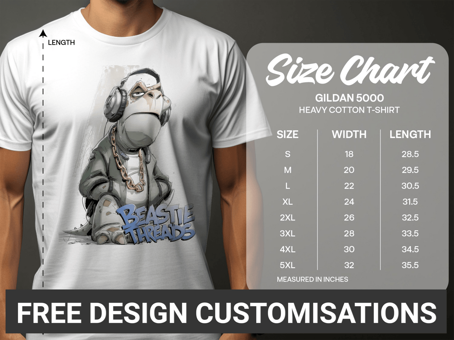 RMA APPAREL Turtle T-Shirt, Urban, Mens, Womens, Unisex Sizes S to 5XL - Beastie Threads White T-Shirt - RMA APPAREL - Roclla Media Apparel Store